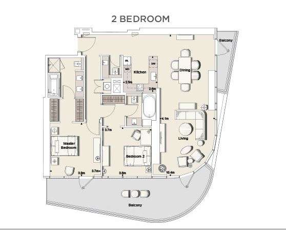 2 Bed 2074 Sq Ft Apartment For Sale In Ellington Rp Heights Dubai