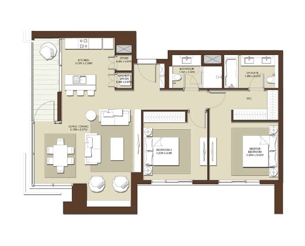 3 Beds 1583 Sq. Ft. Apartment