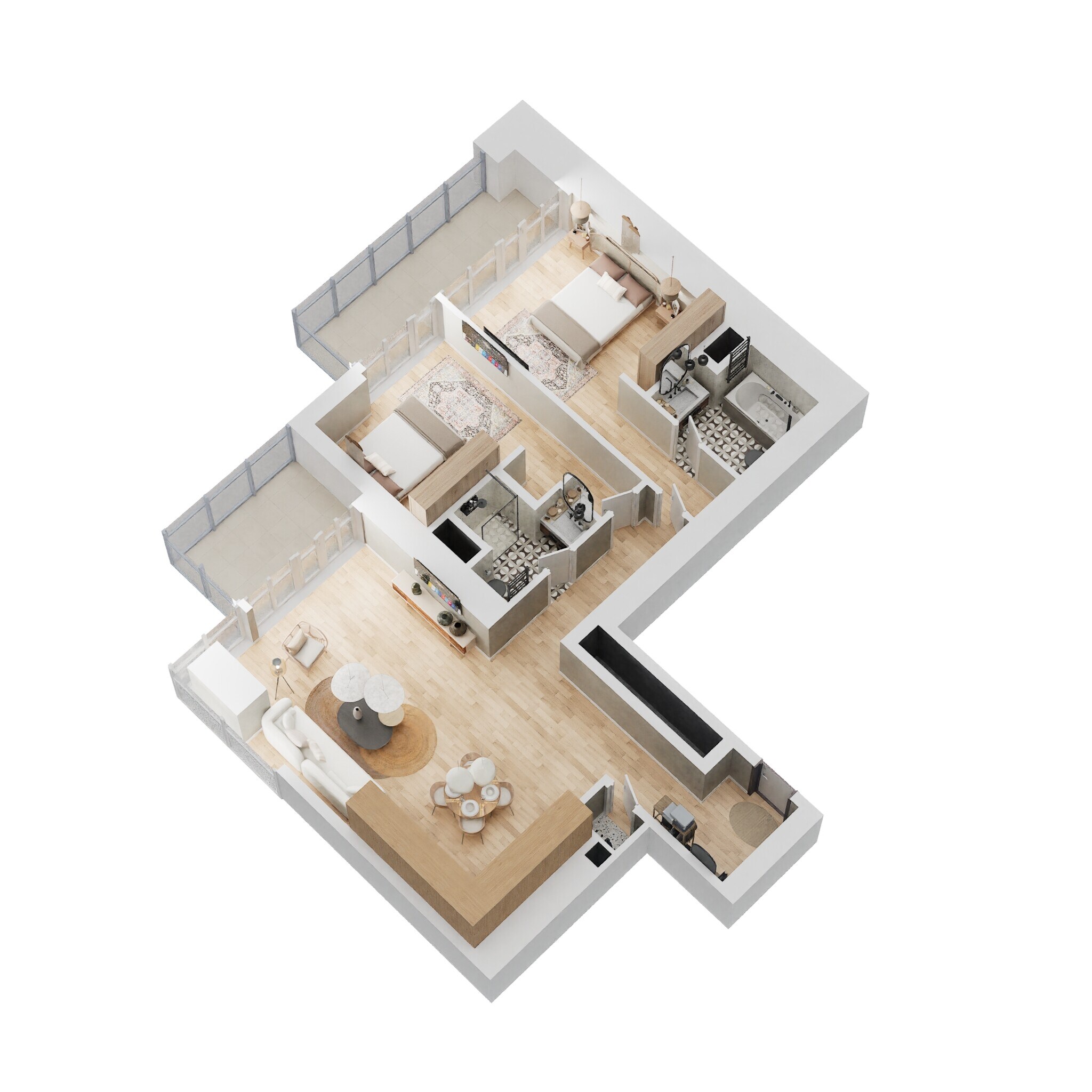 2 Beds 1150 Sq. Ft. Apartment