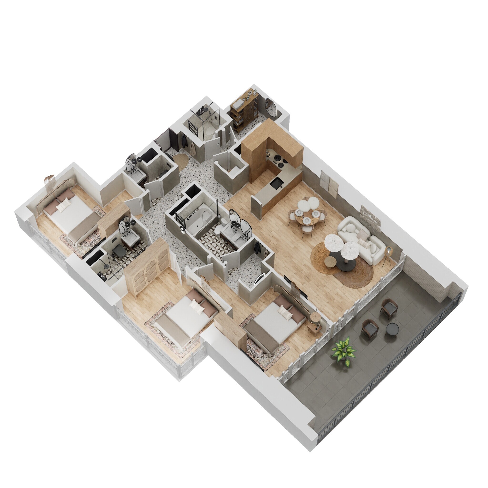 3 Beds 1663 Sq. Ft. Apartment