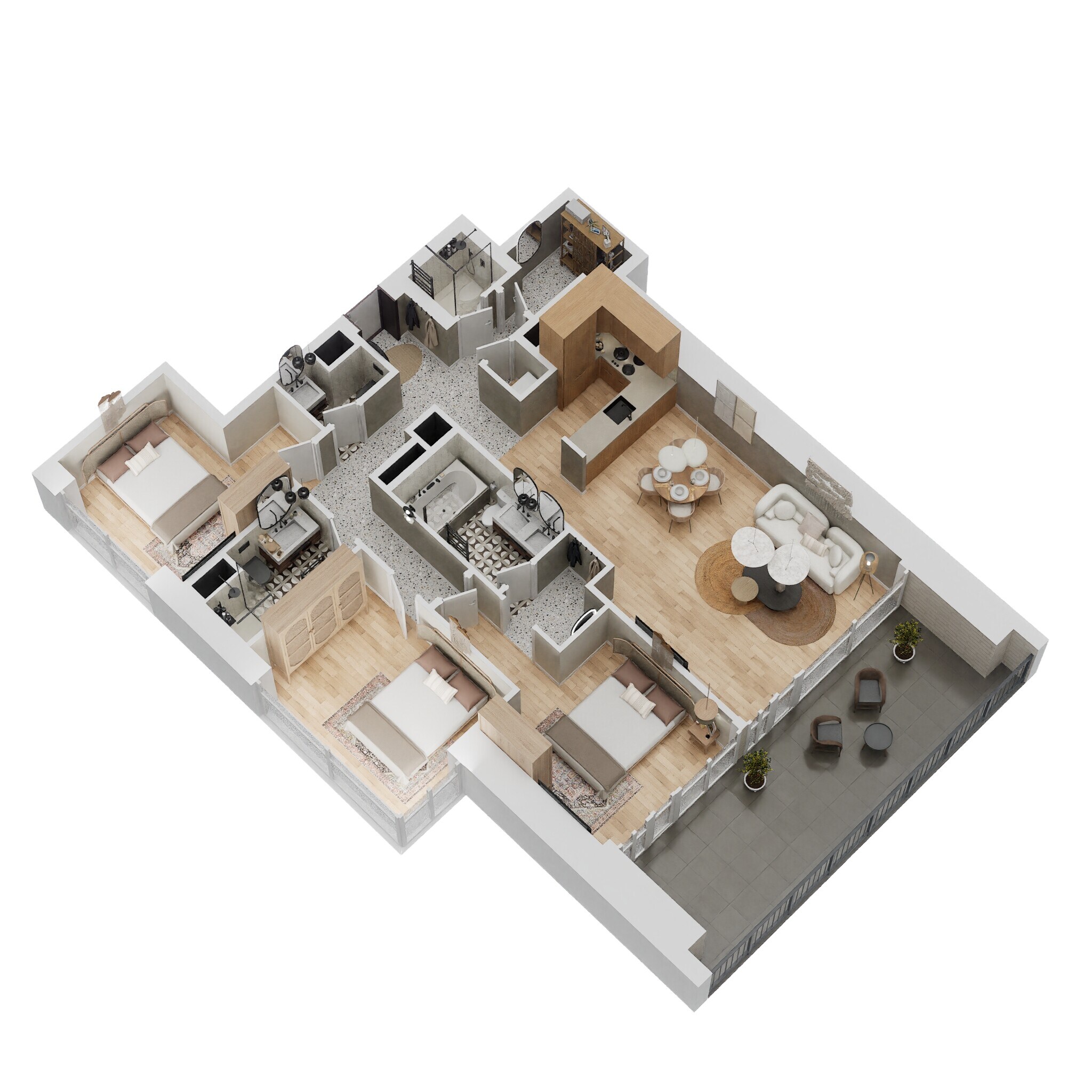 3 Beds 1707 Sq. Ft. Apartment