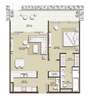 1 Bed 1057 Sq. Ft. Apartment