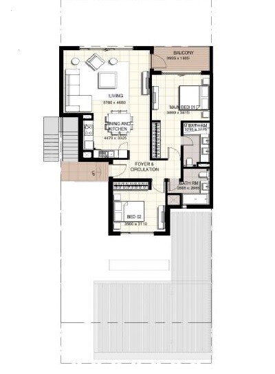 2 Beds 1159 Sq. Ft. Townhouse