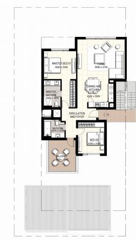 2 Beds 1301 Sq. Ft. Townhouse
