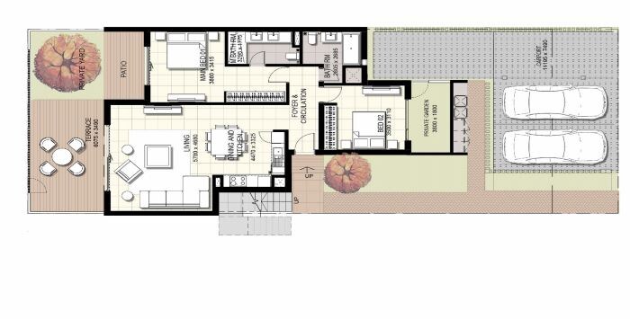 2 Beds 1683 Sq. Ft. Townhouse