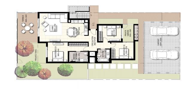 3 Beds 2066 Sq. Ft. Townhouse
