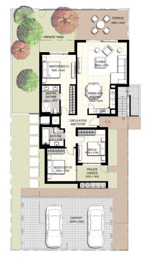 3 Beds 2338 Sq. Ft. Townhouse