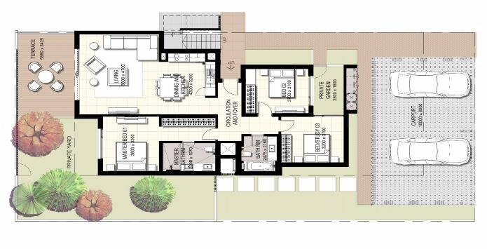 3 Beds 2922 Sq. Ft. Townhouse