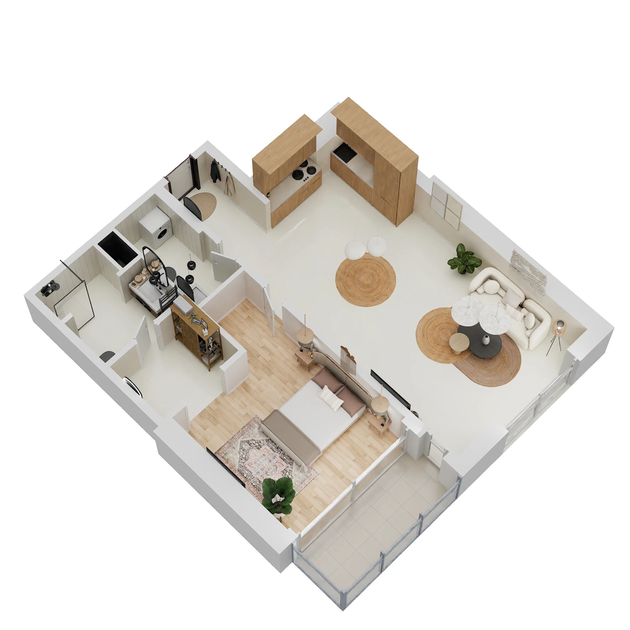 1 Bed 840 Sq. Ft. Apartment