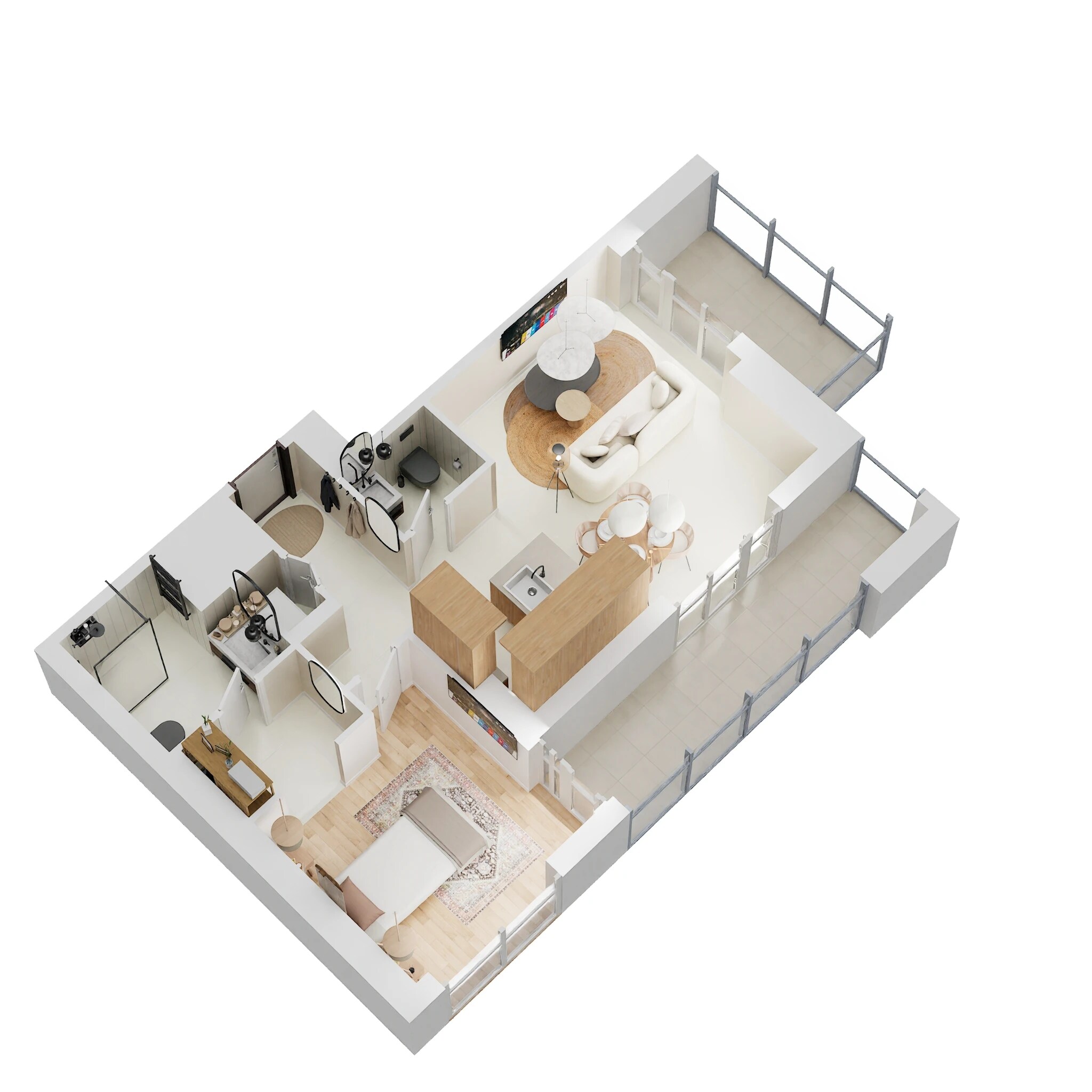 1 Bed 970 Sq. Ft. Apartment