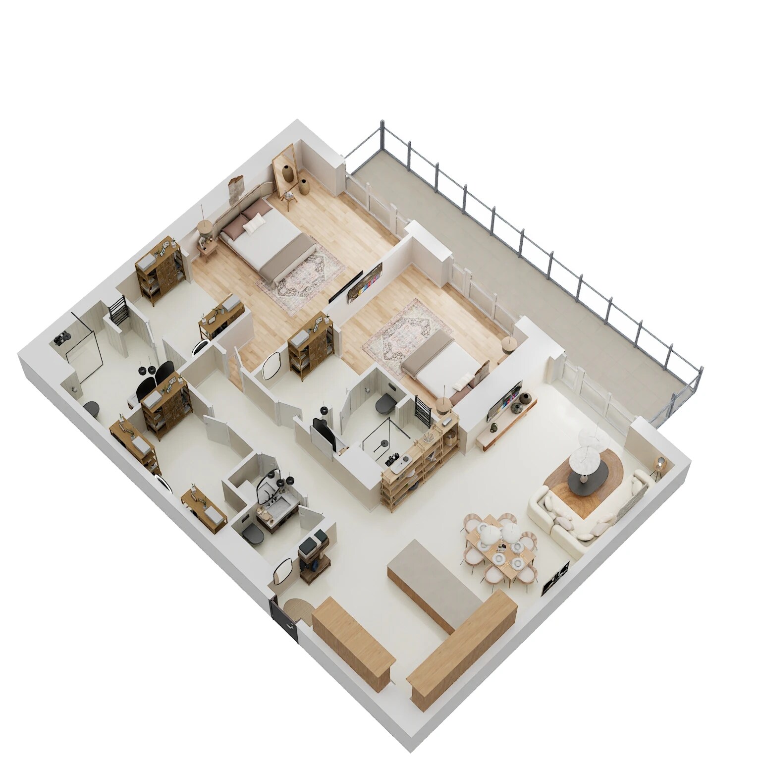 2 Beds 1425 Sq. Ft. Apartment