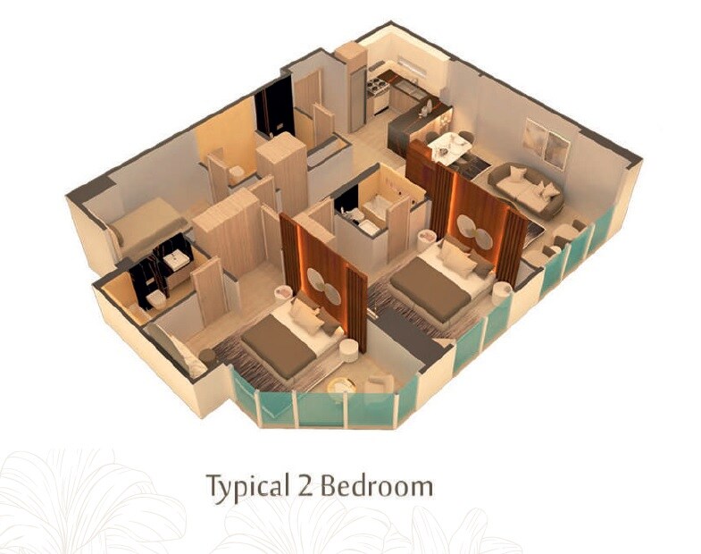 2 Beds 1491 Sq. Ft. Apartment
