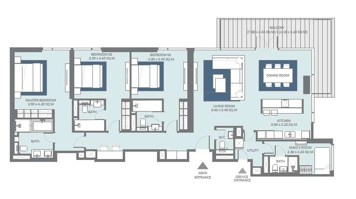 meraas bluewaters apartment 3bhk 2034sqft341