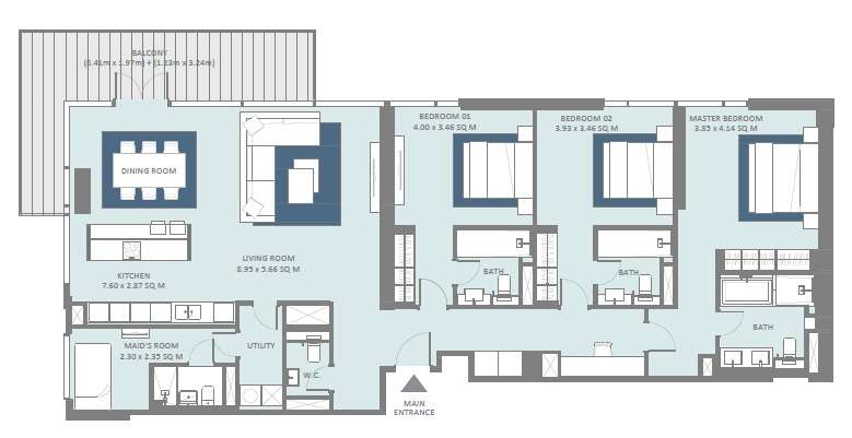 meraas bluewaters apartment 3bhk 2141sqft341