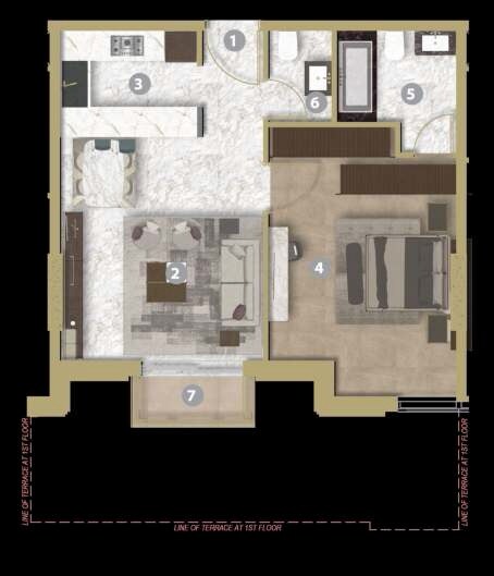 1 Bed 657 Sq. Ft. Apartment