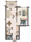 Q Line Apartments 1 Bed Layout