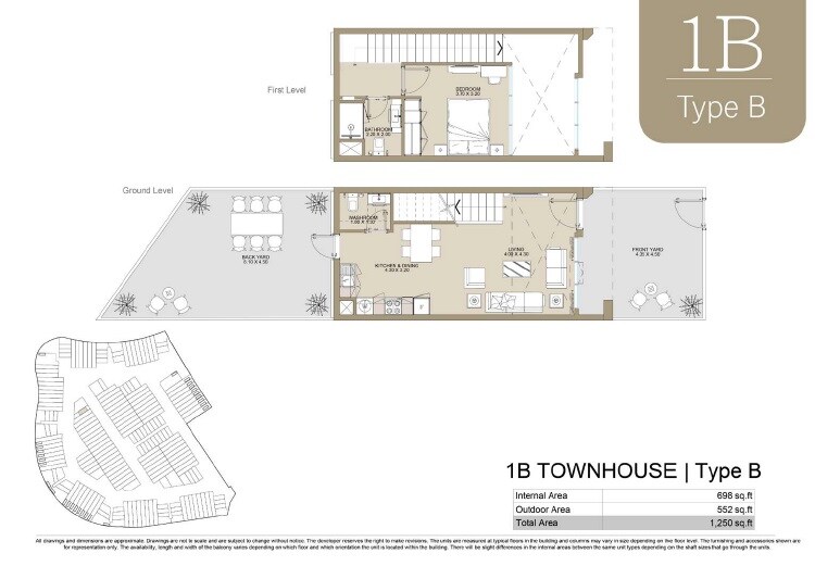 1 Bed 1250 Sq. Ft. Townhouse