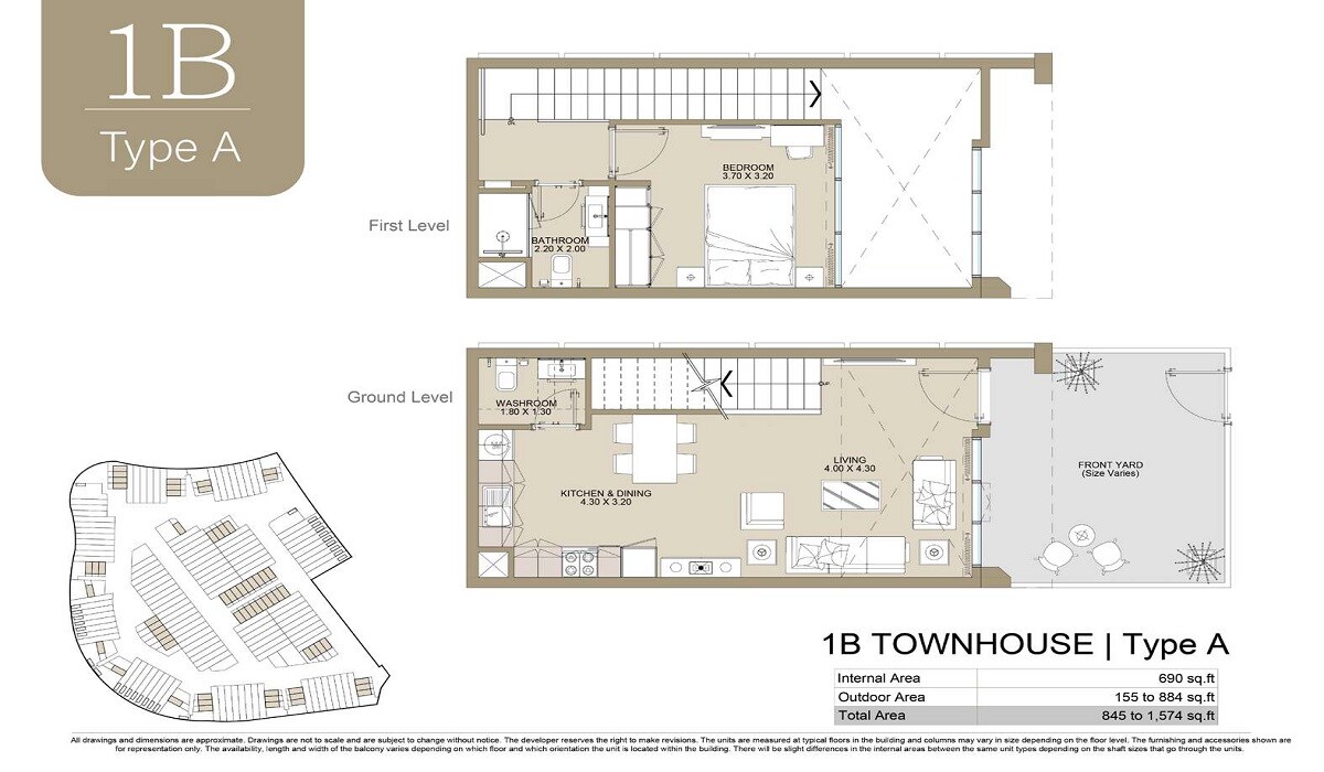 1 Bed 1574 Sq. Ft. Townhouse