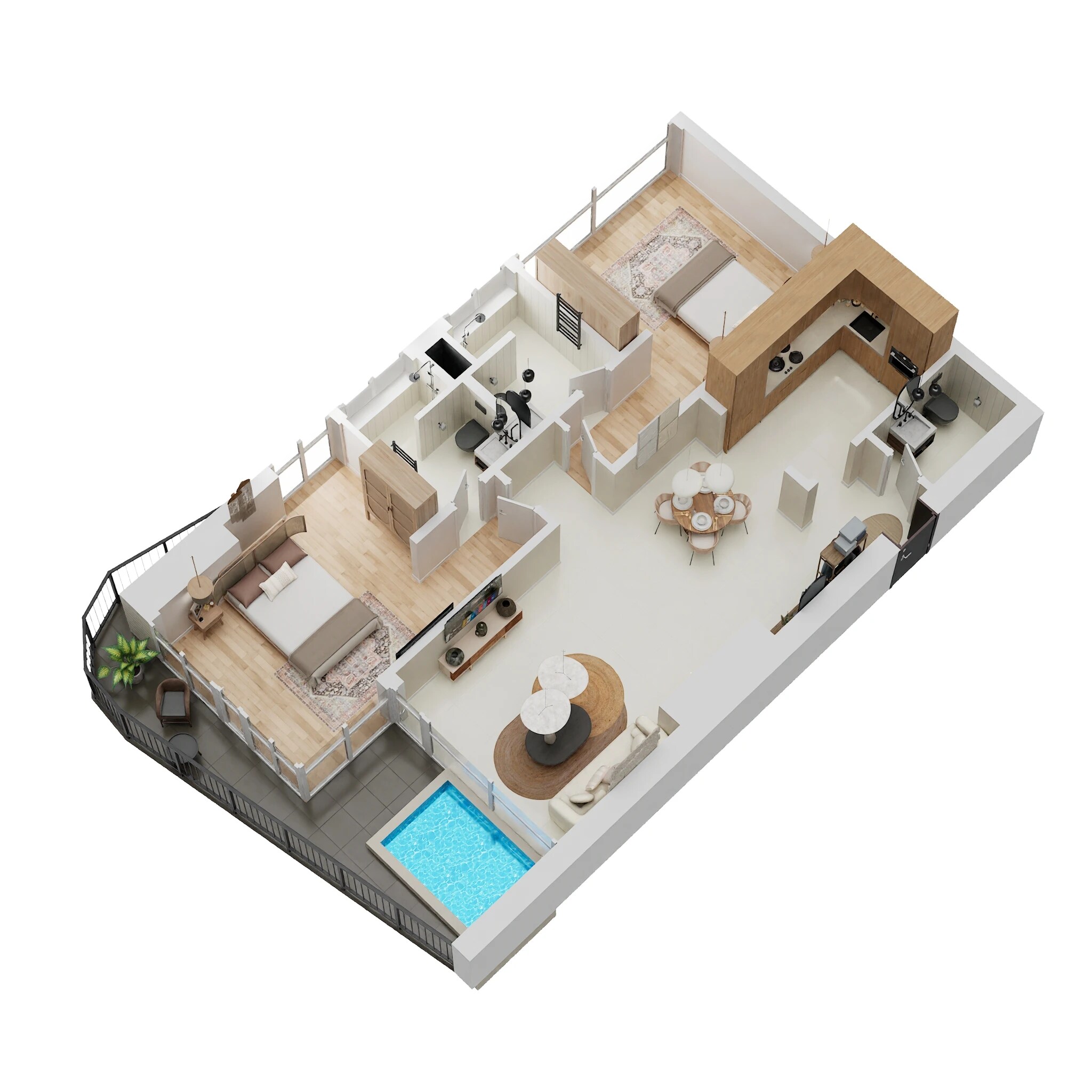 2 Beds 961 Sq. Ft. Apartment