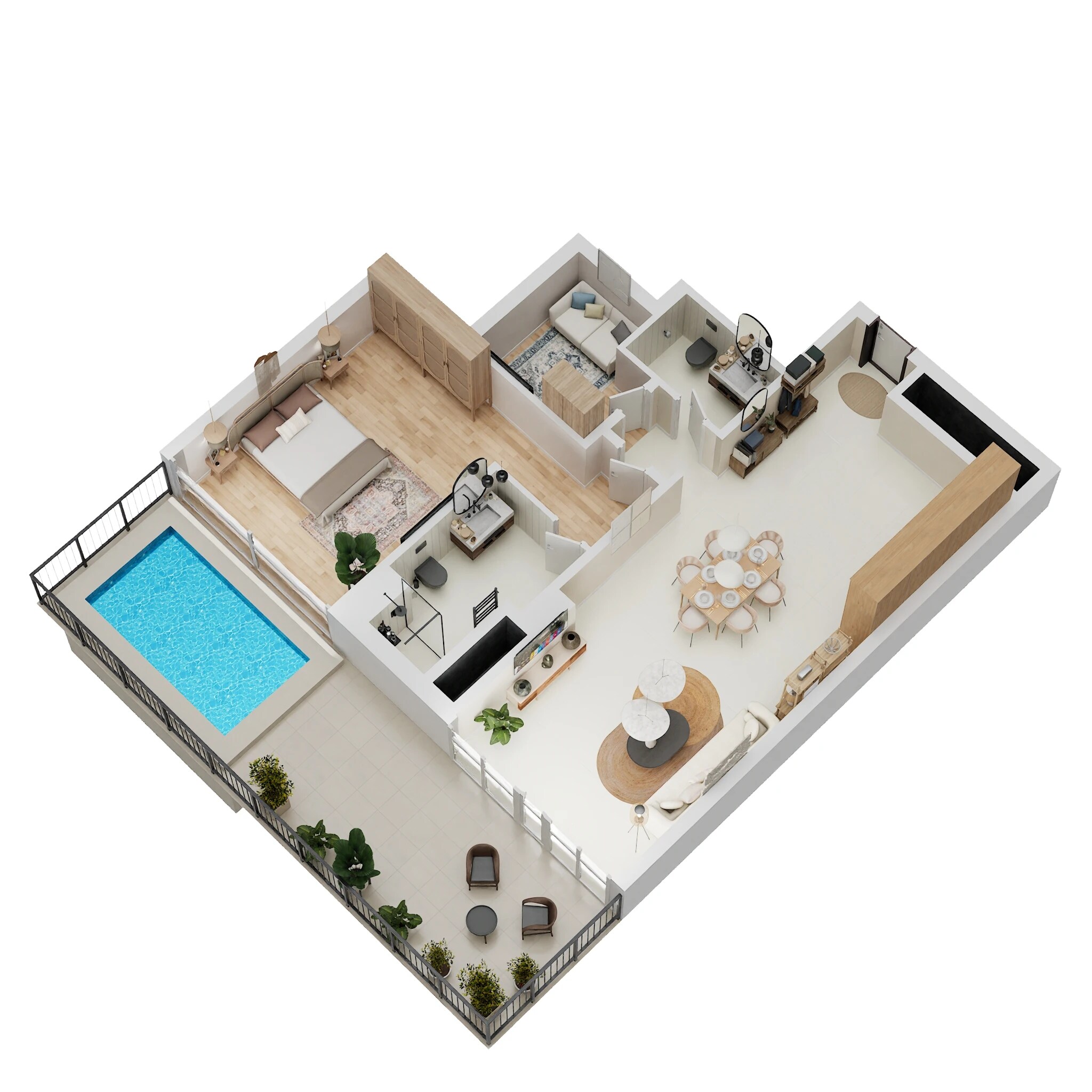 1 Bed 800 Sq. Ft. Apartment