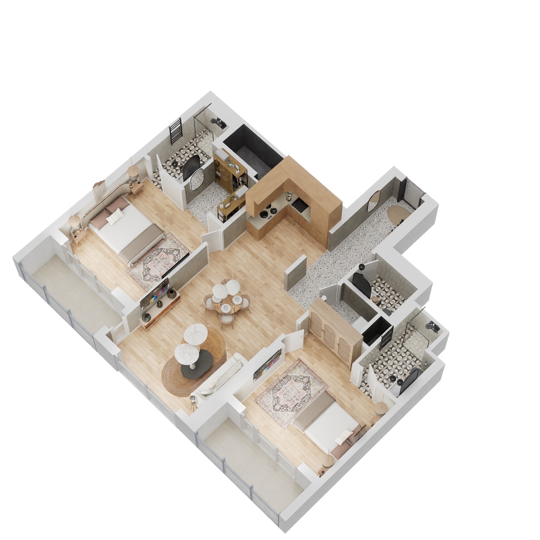 2 Beds 1007 Sq. Ft. Apartment