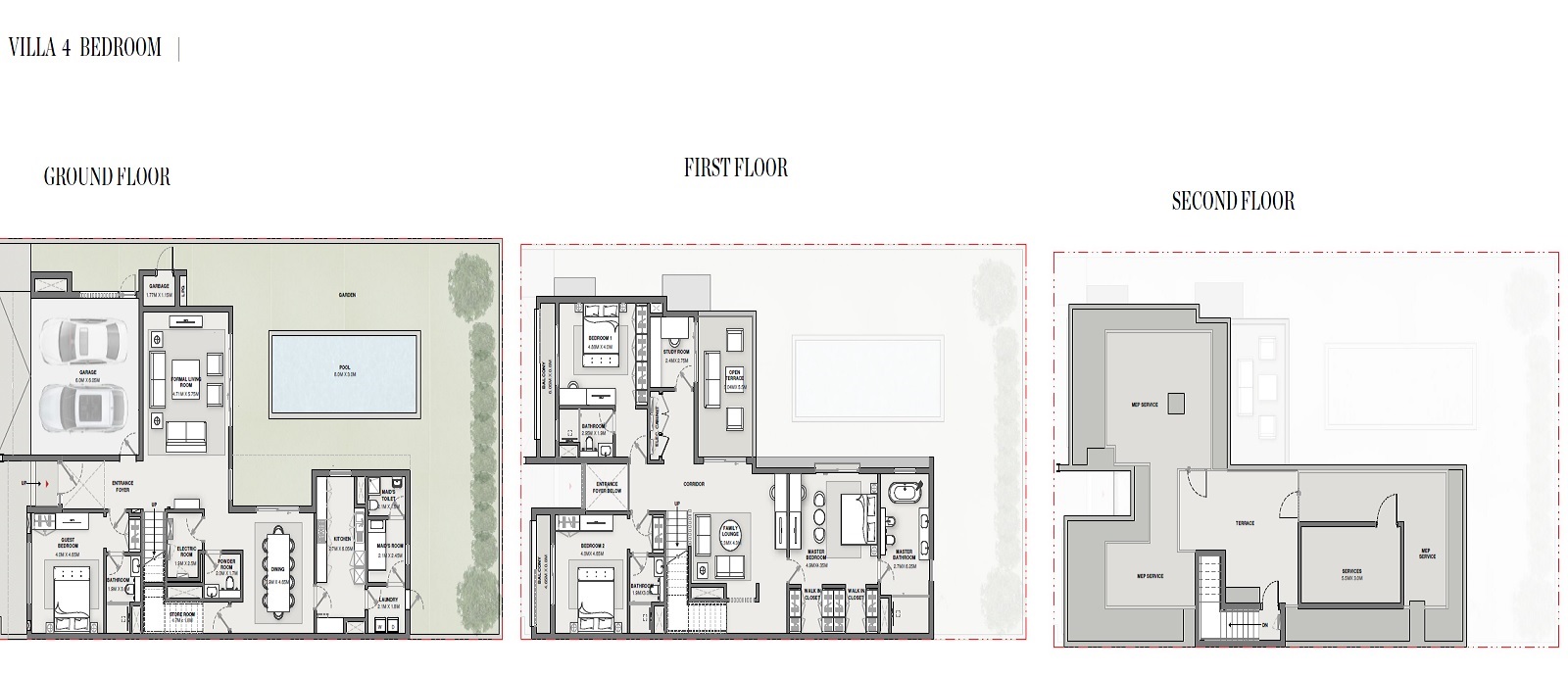 Sobha Reserve Villas Floor Plans Unit Plans in Wadi Al Safa 2, Dubai