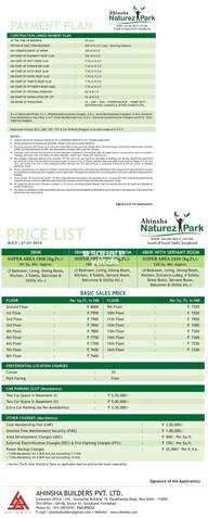 Ahinsha Naturez Park Payment Plan Image