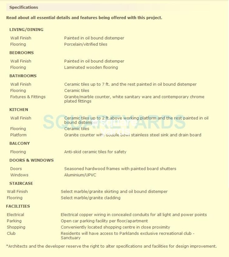 BPTP Park 81 Specification