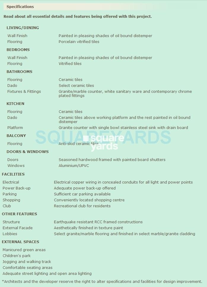 BPTP Park Floors I Specification