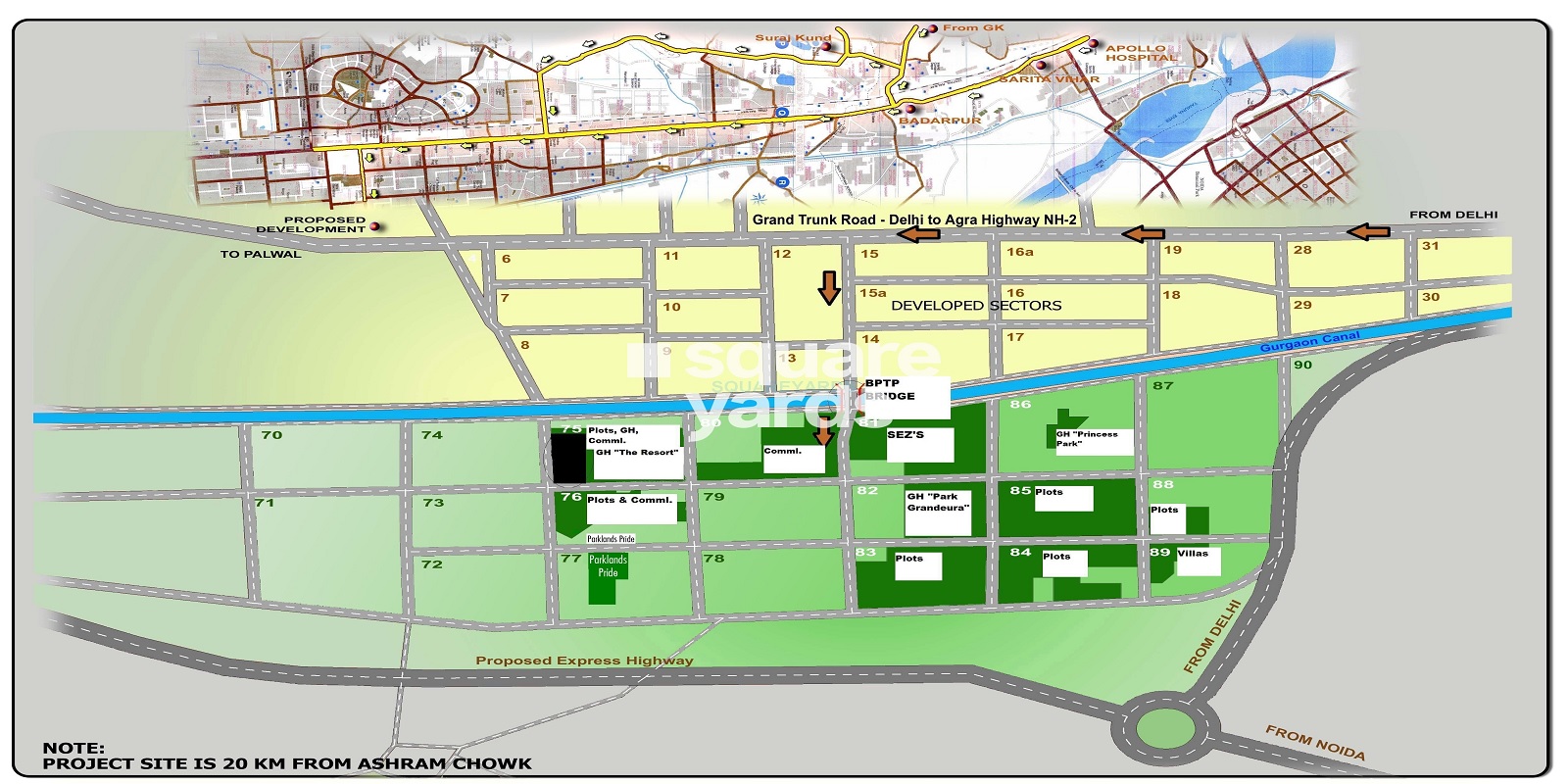 Bptp Map BPTP Parkland Pride Phase 2 in Sector 77, Faridabad @ 51.84 Lac - Floor ...