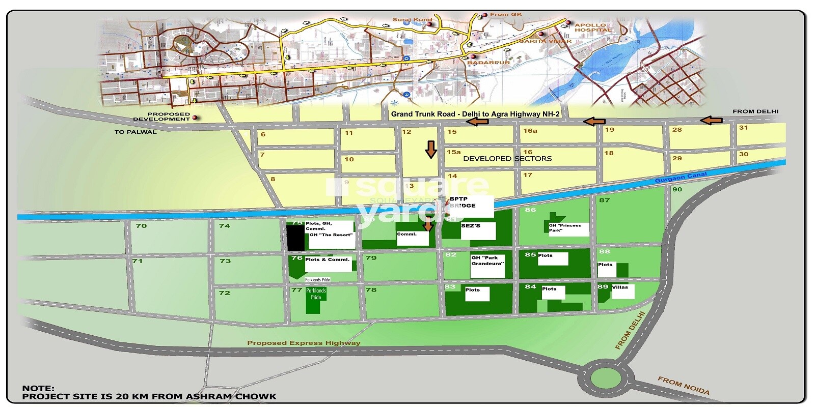 BPTP Parkland Pride Phase 2 Location Image