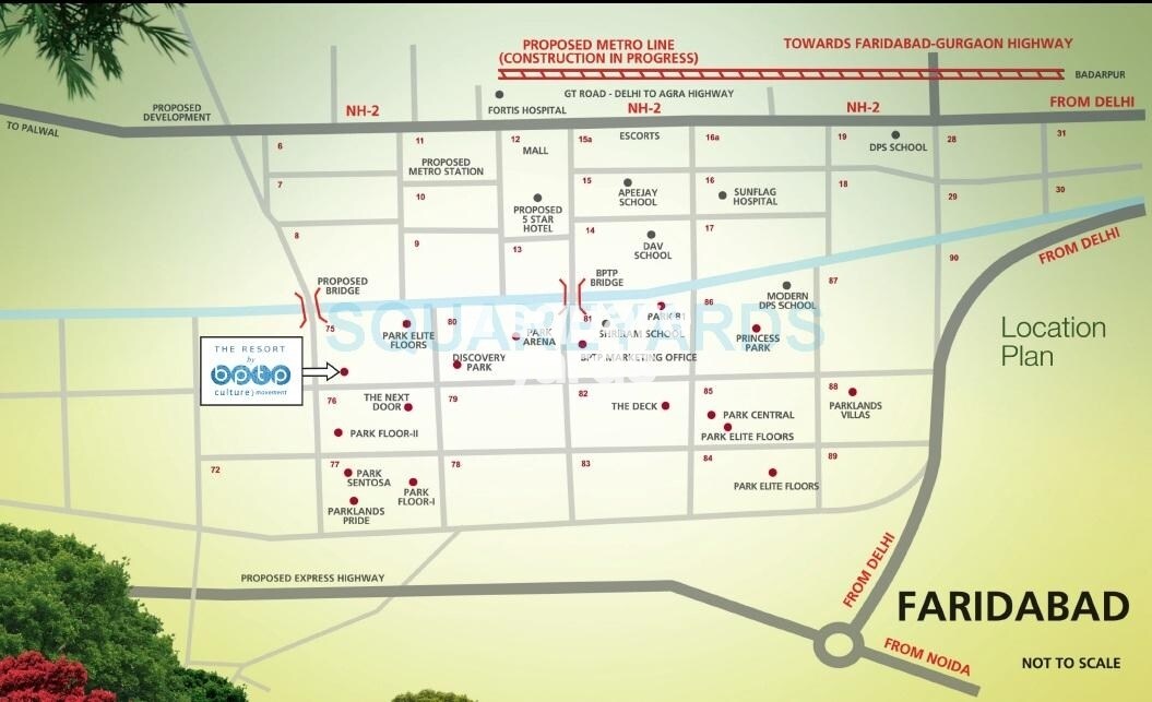 BPTP Parklands Villa Location Image