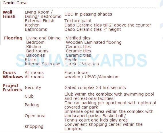Dhingra Gemini Grove Specification
