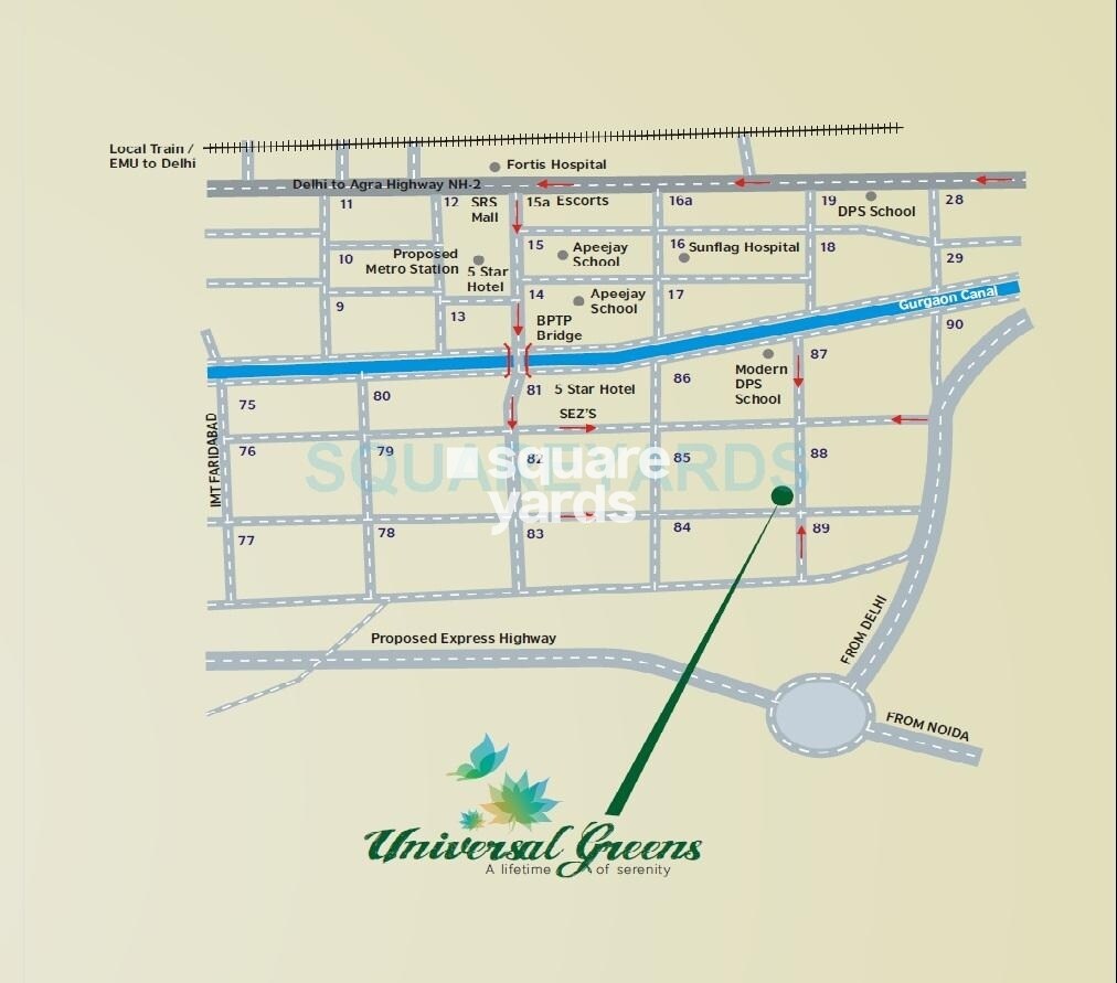 Universal Greens Location Image