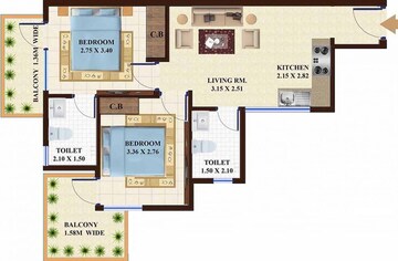  2 BHK Apartment at Adore Happy Homes Exclusive, Sector 86 – for Sale