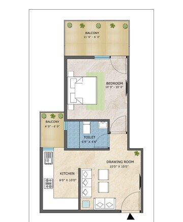  1 BHK Apartment at Adore Happy Homes Pride, Sector 75 – for Sale