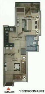 Floor plan of 1 BHK 460 Sq. Ft. Apartment in Amolik Heights, Faridabad