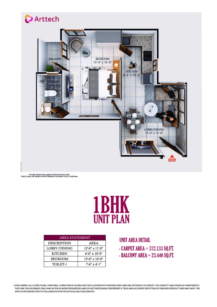 1 BHK 396 Sq. Ft. Apartment in Arttech Maulshree Heights