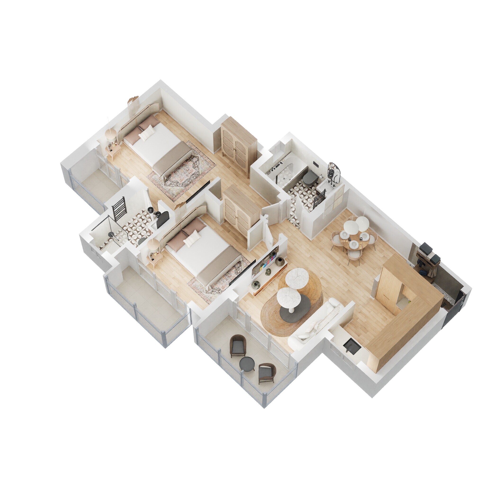 Floor plan of 2 BHK 1120 Sq. Ft. Apartment in BPTP Discovery Park, Faridabad
