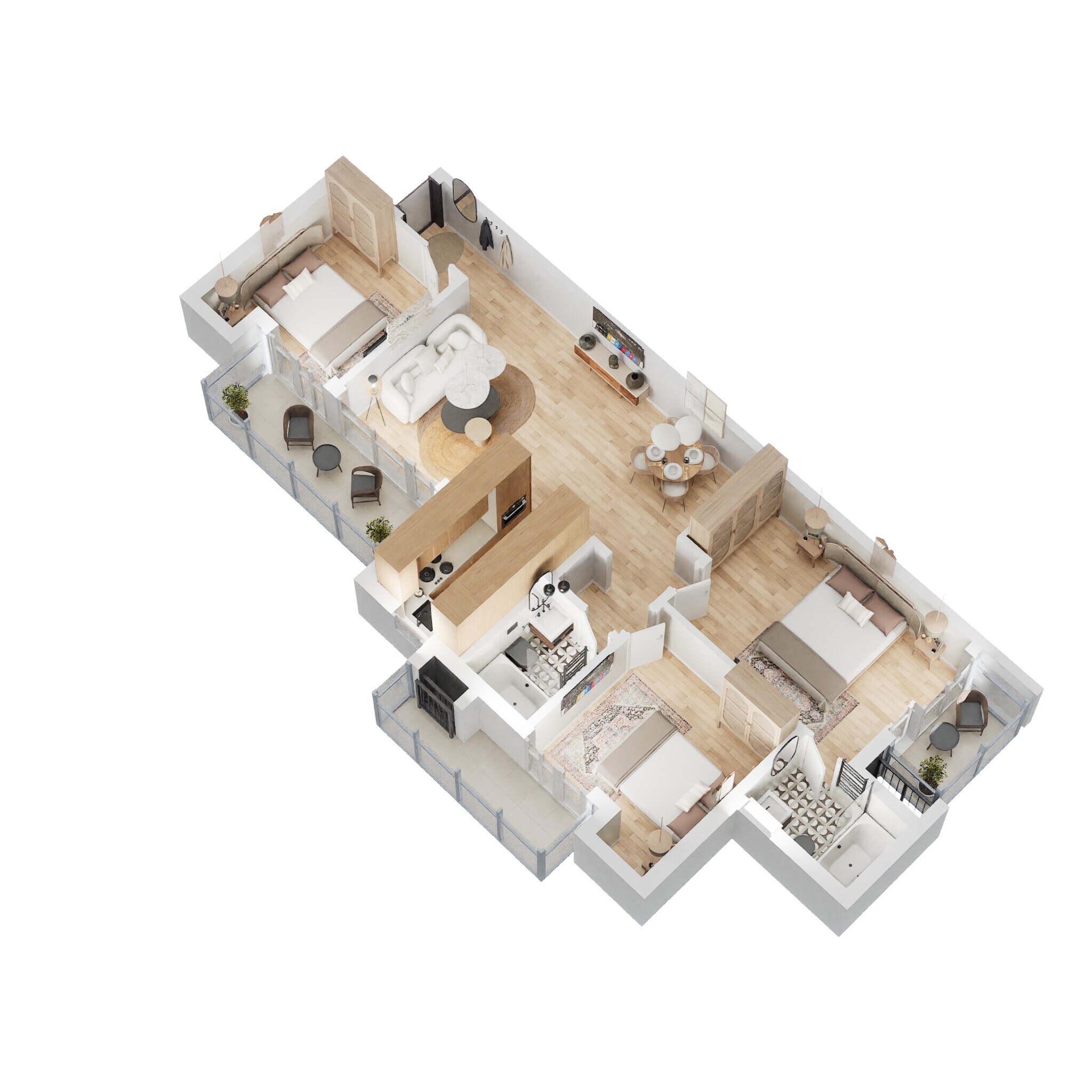 Floor plan of 3 BHK 1380 Sq. Ft. Apartment in BPTP Discovery Park, Faridabad