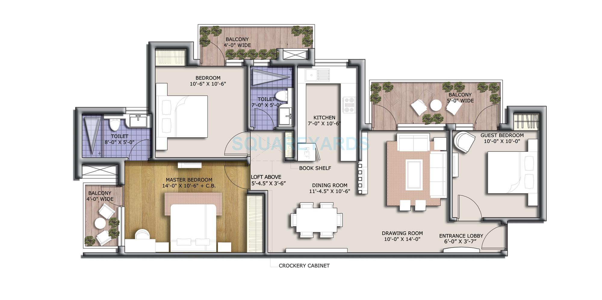 Other, bptp-discovery-park 3 Bedroom 1380 Sq.Ft. Apartment In Sector 80 Faridabad 9300857