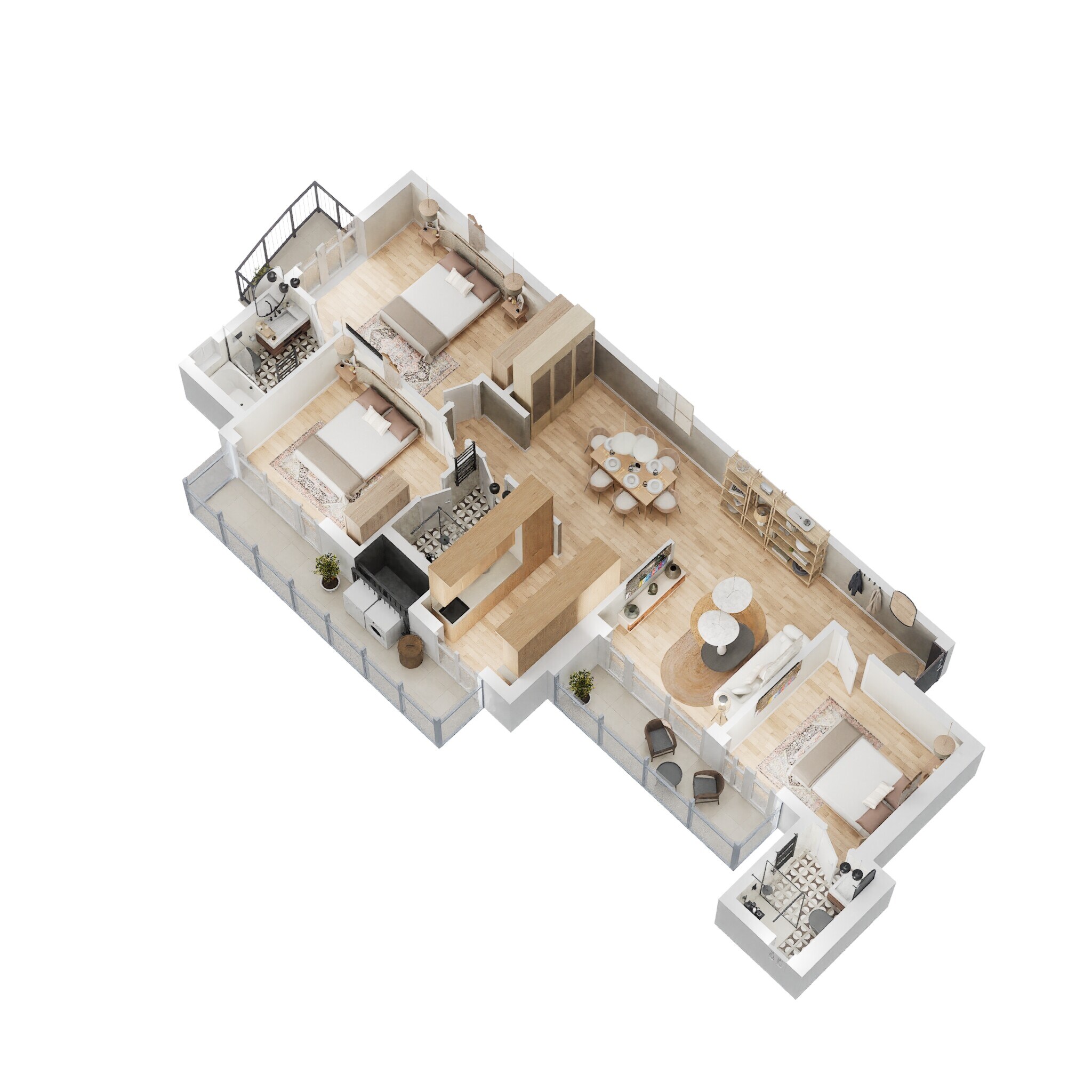 Floor plan of 3 BHK 1625 Sq. Ft. Apartment in BPTP Discovery Park, Faridabad