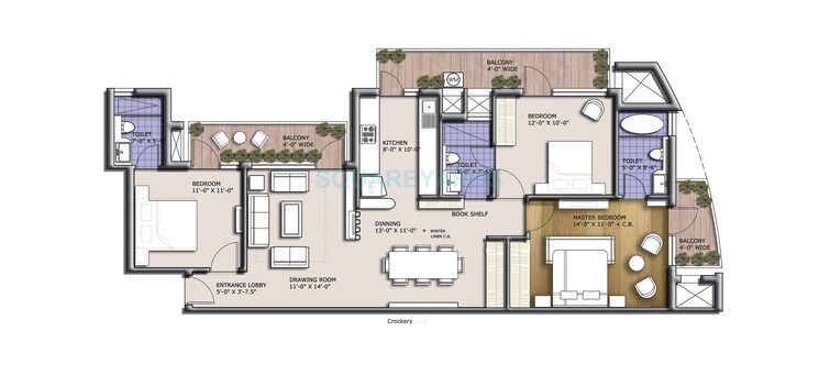 Other, bptp-discovery-park 3 Bedroom 1625 Sq.Ft. Apartment In Sector 80 Faridabad 9117997