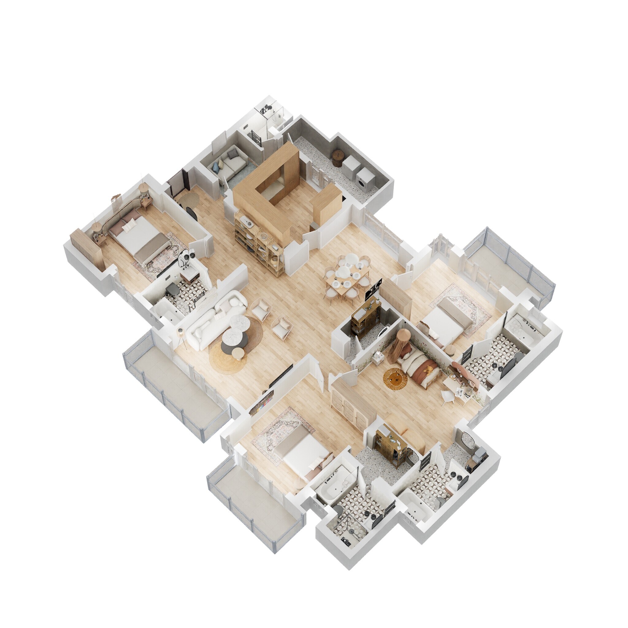 Floor plan of 4 BHK 2795 Sq. Ft. Apartment in BPTP Park Grandeura, Faridabad