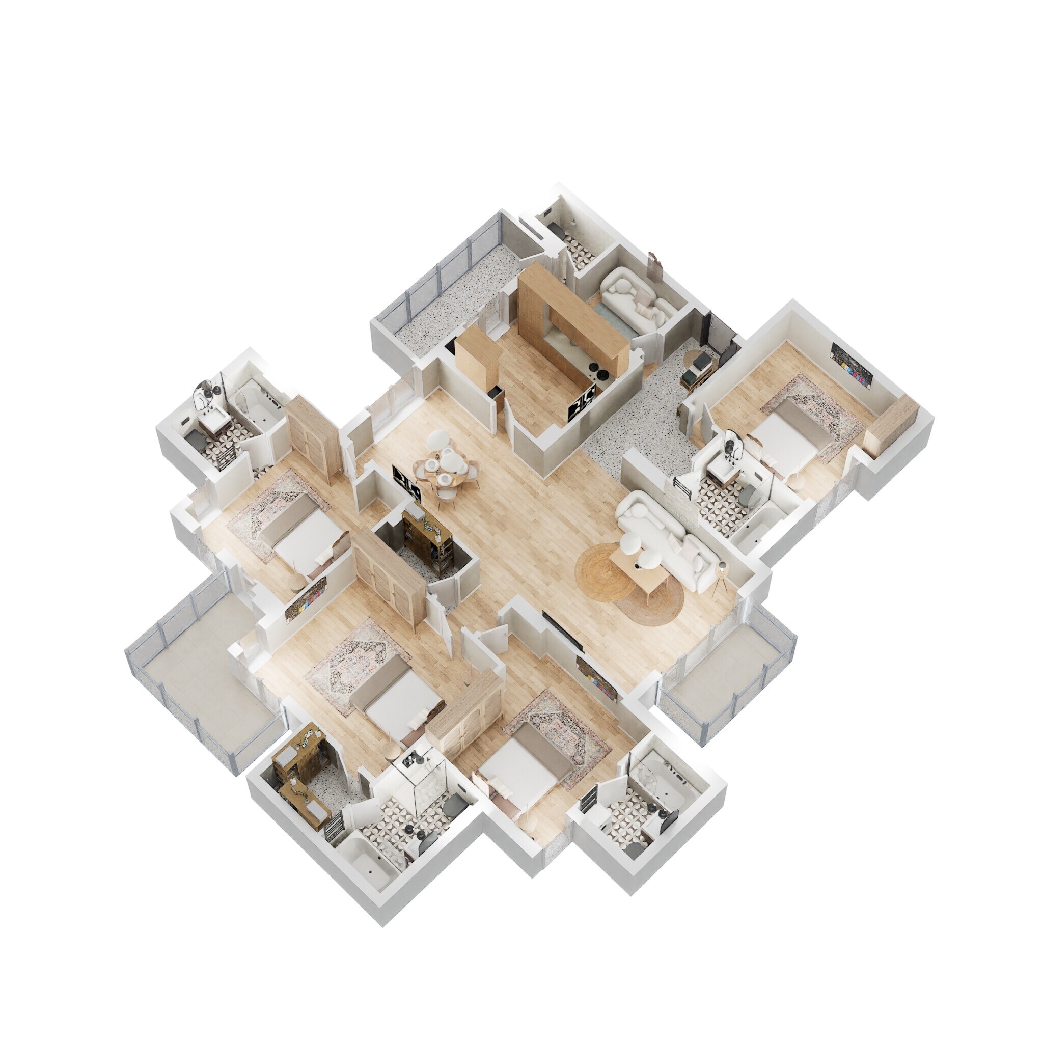 Floor plan of 4 BHK 2599 Sq. Ft. Apartment in BPTP Park Grandeura, Faridabad