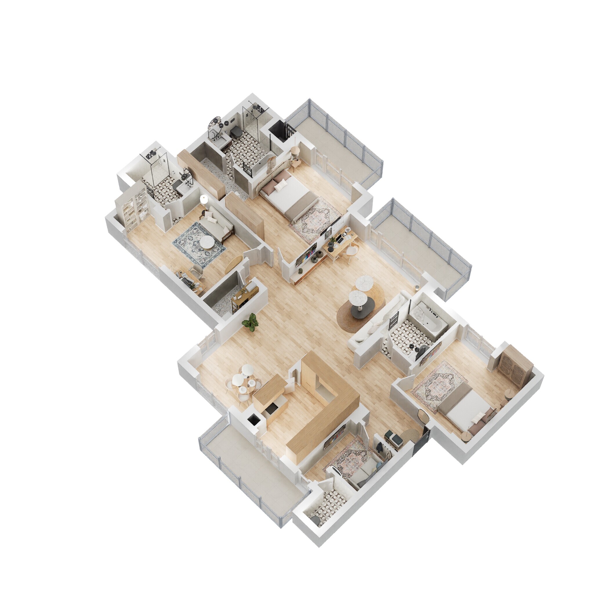 Floor plan of 3 BHK 2353 Sq. Ft. Apartment in BPTP Park Grandeura, Faridabad