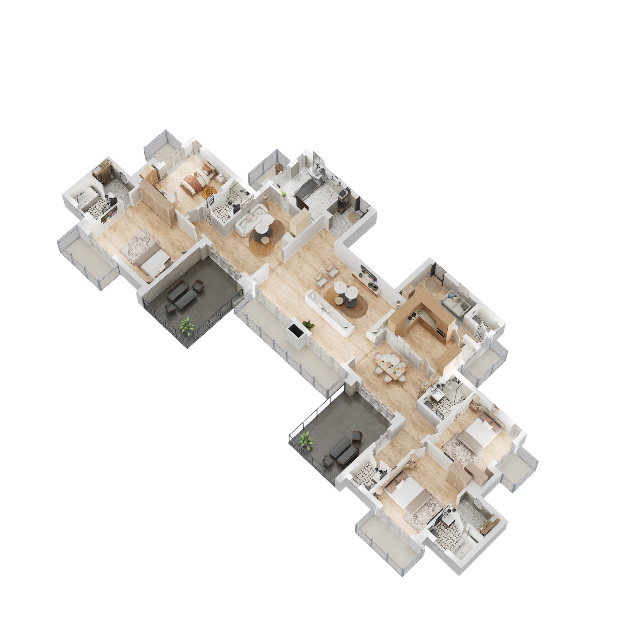 Floor plan of 4 BHK 3745 Sq. Ft. Apartment in BPTP Park Grandeura, Faridabad