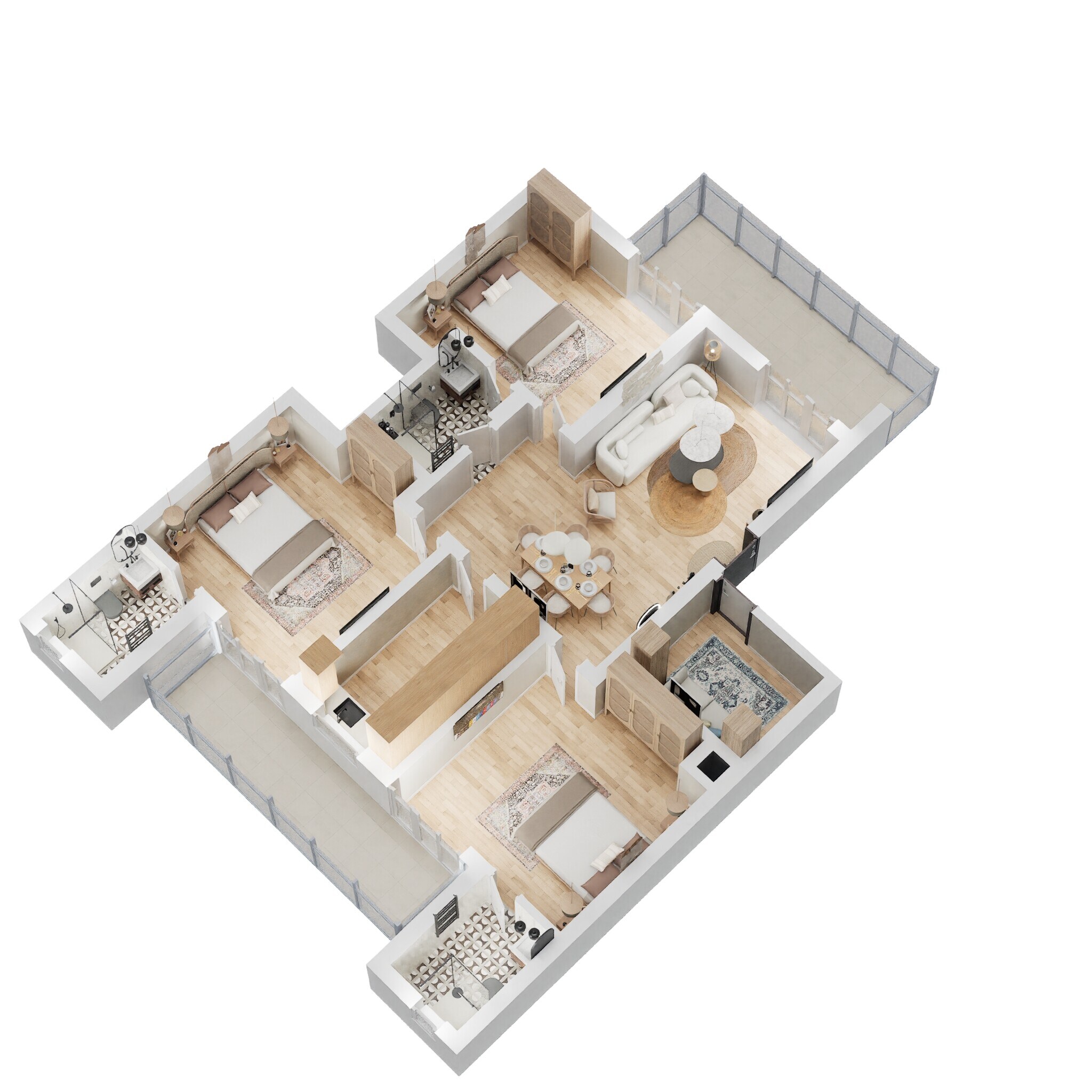 Floor plan of 3 BHK Ind Floor - 970 sq. ft. in BPTP Park 81, Faridabad