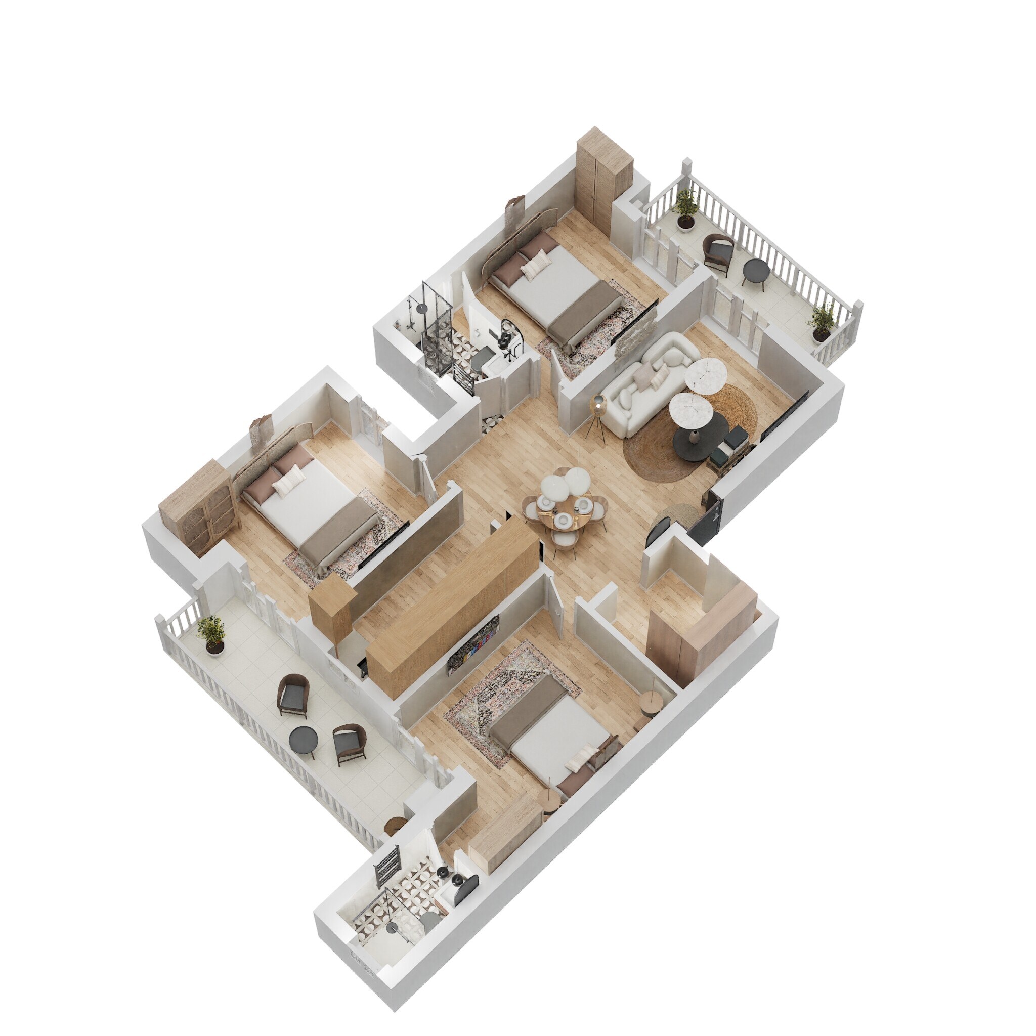 Floor plan of 3 BHK 1203 Sq. Ft. Ind Floor in BPTP Park Elite Floors, Faridabad