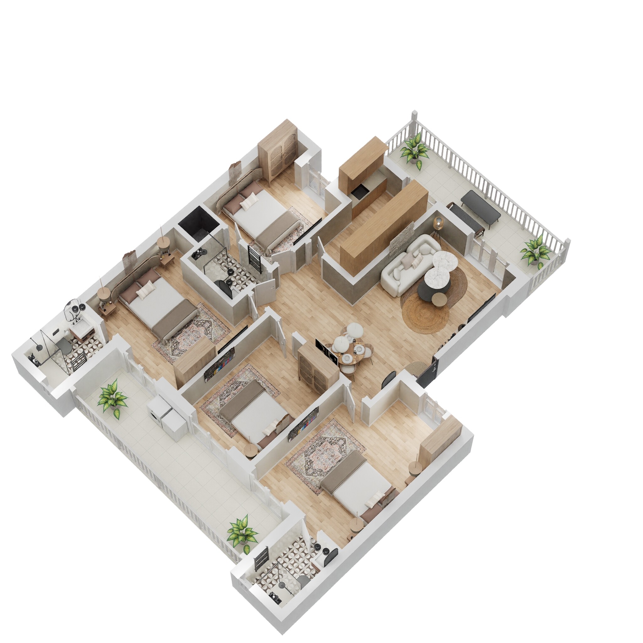 bptp park elite floors independent floor gf 4bhk 1418sqft 1 3d 9862